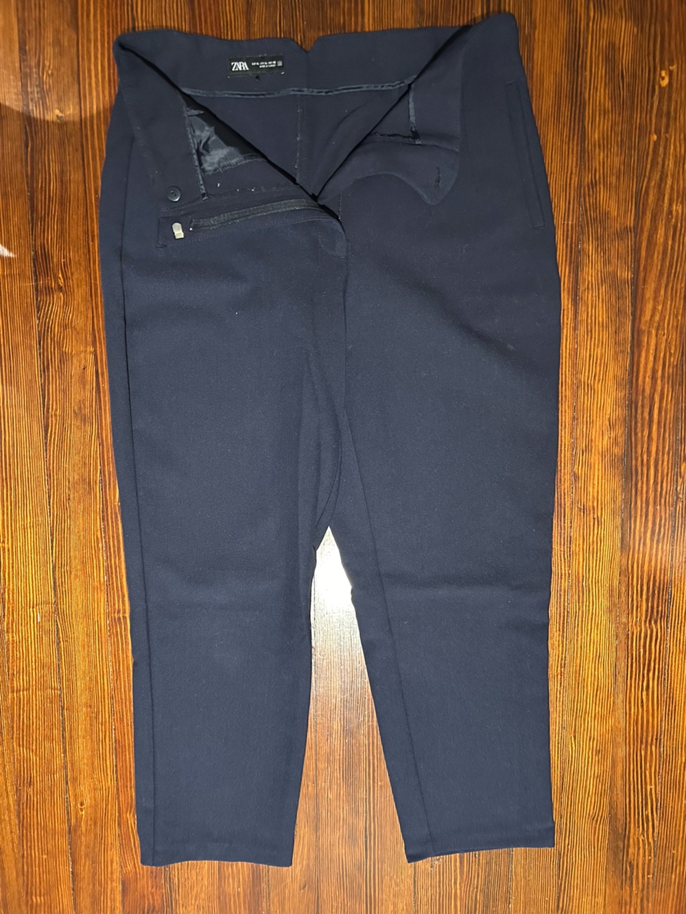 Zara Women's Navy Tapered Dress Pants